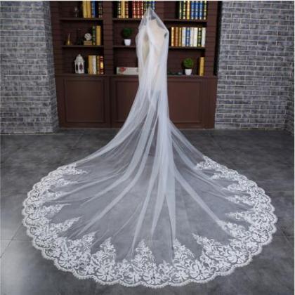 2017 Bridal Veils 3 M Lace Edge One-layer Wedding..