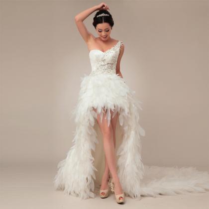 High low 2025 feather dress