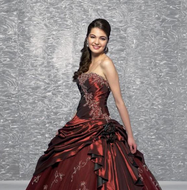 maroon bridal wear