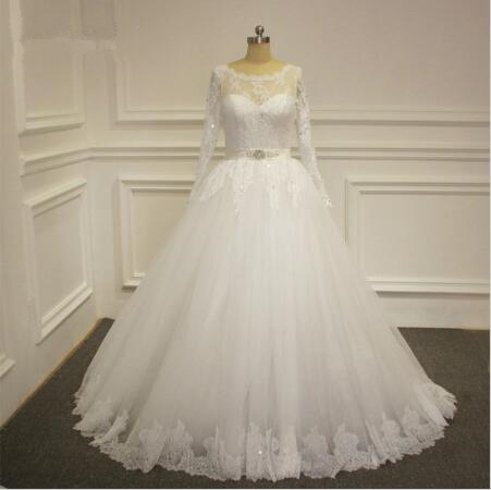 2016bridal Wedding Dress Lace Decal Sleeved Wedding Dress on Luulla