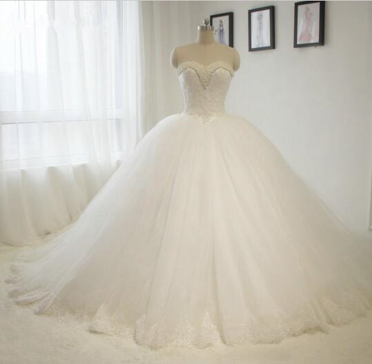 2016 Luxury Puffy Princess Ball Gown Wedding Dress With
